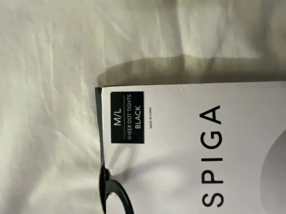Via Spiga Sheer Dot Tights in Black, Size M/L